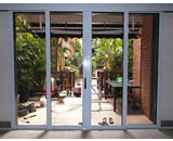 Sliding Glass Doors with Powder Coated White Frames