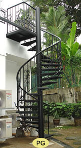 Wrought Iron Spiral Staircase Railing
