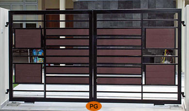 chengal wood driveway gate