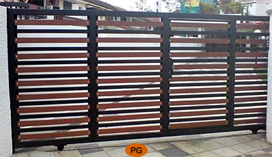 chengal wood driveway gate