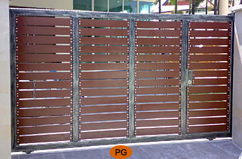 chengal wood driveway gate