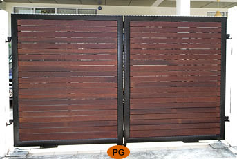 chengal wood driveway gate